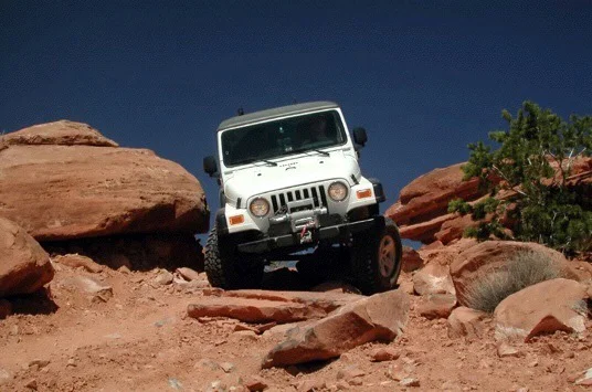 Jeep on red rock in Sedona, Arizona