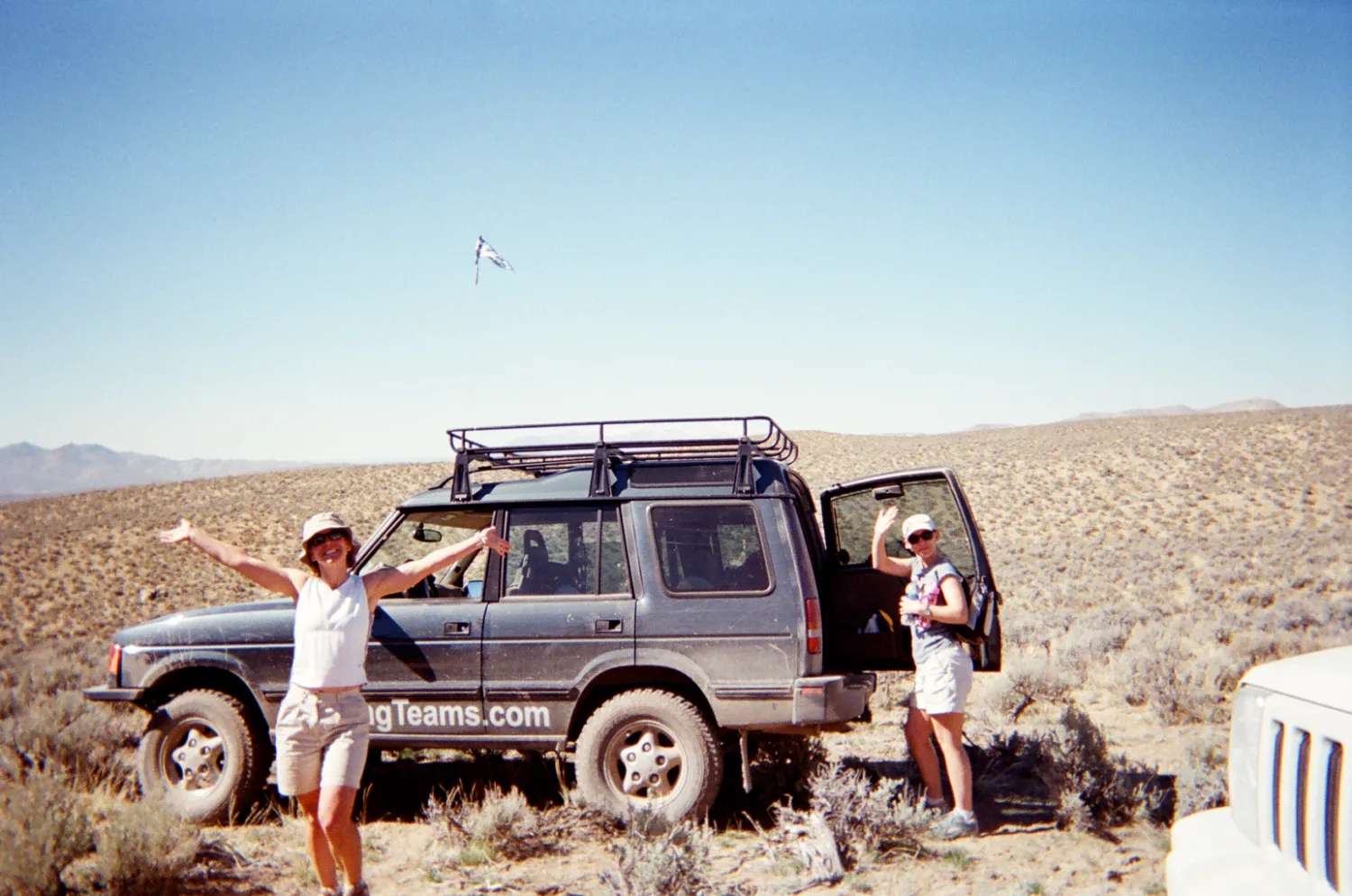 A leadership team navigating terrain together on an off-road retreat